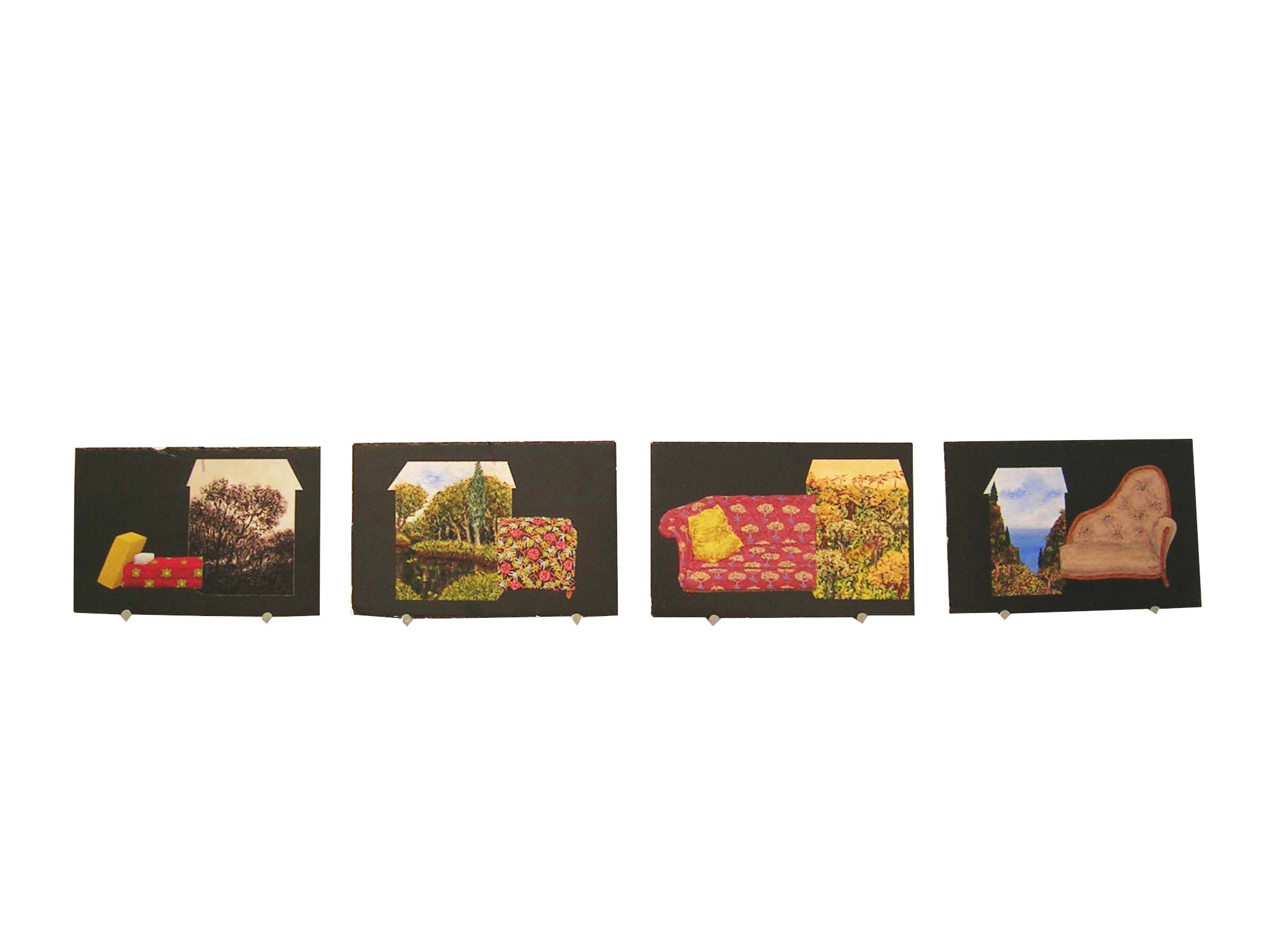 sans-titre, tempera sur ardoise, 4x(23,5x15,5cm), 2005
