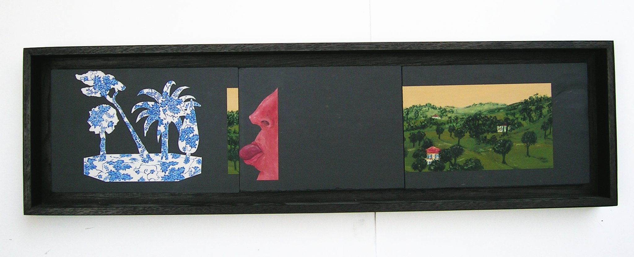 sans-titre, tempera sur ardoise, 71x20cm, 2004