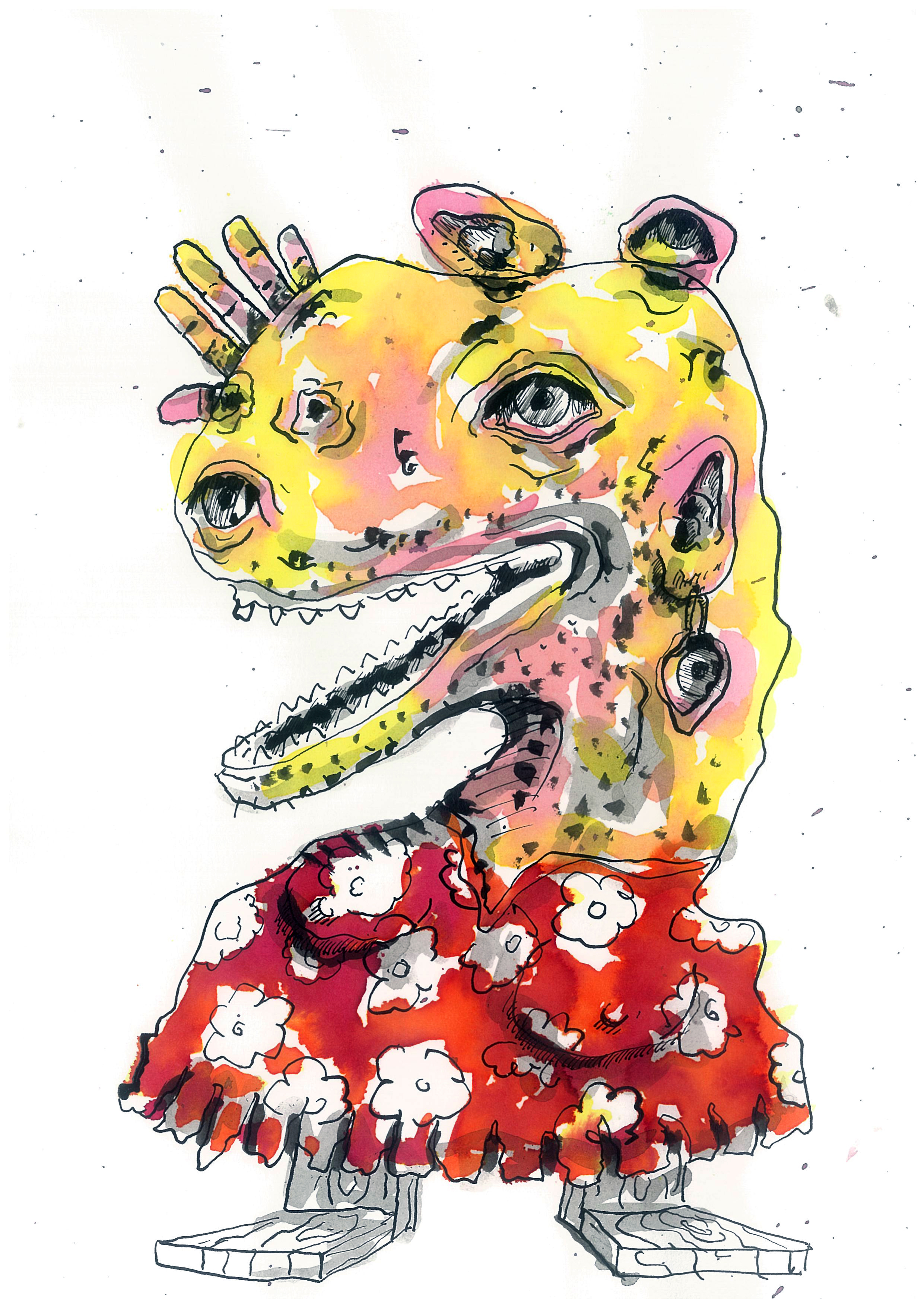 sans titre, technique mixte sur papier, 21x29,7cm, 2018