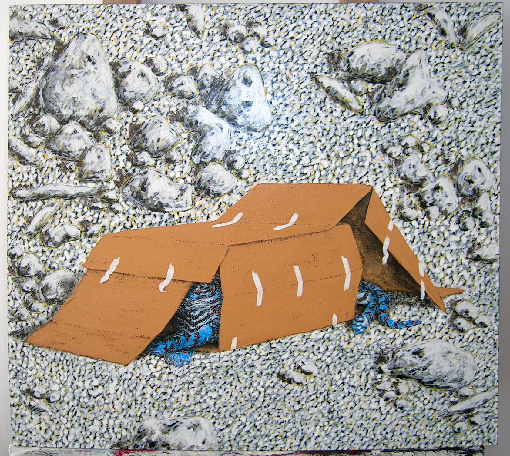 sans-titre, gouache sur bois, 45x45cm, 2005