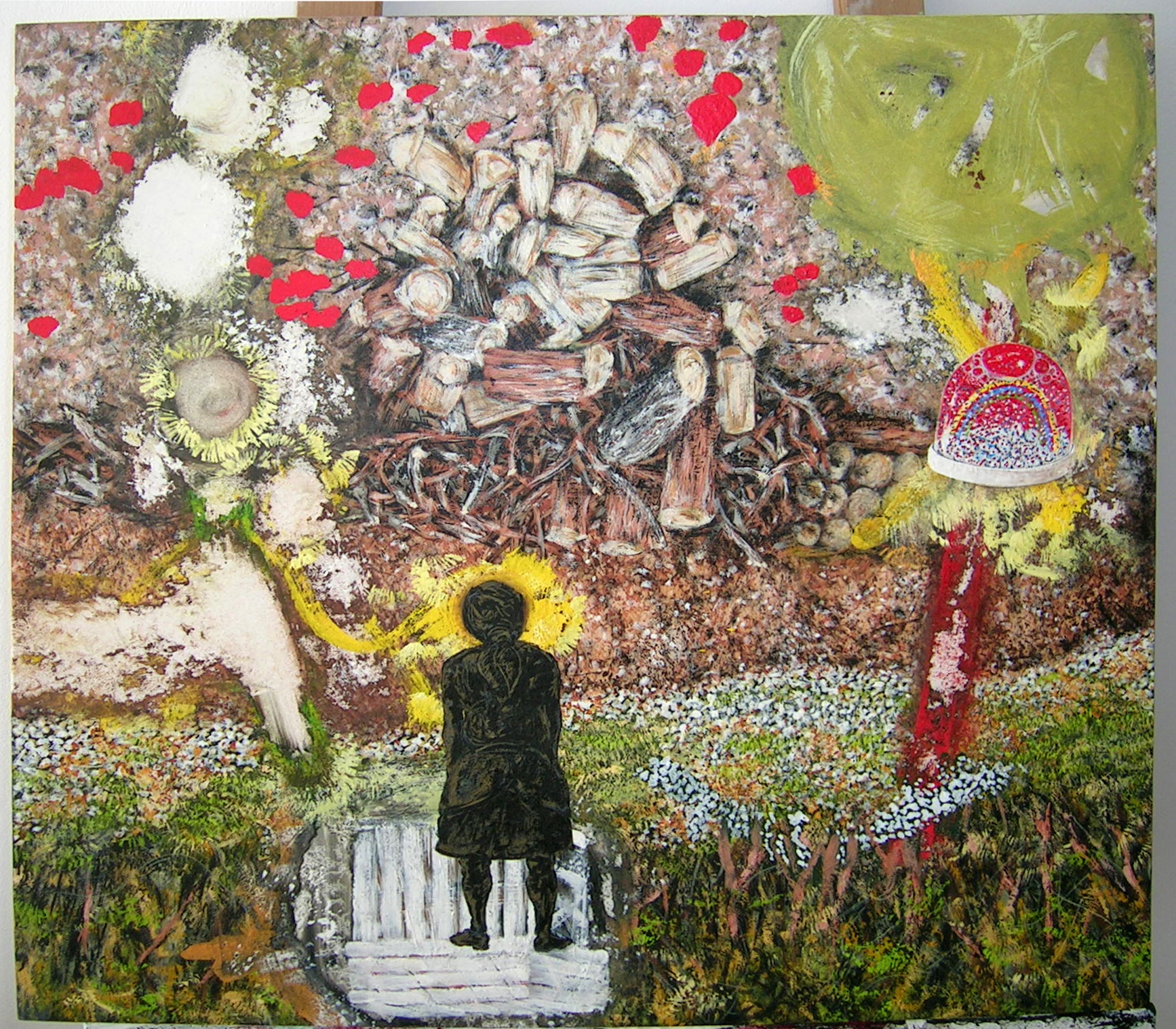 sans-titre, gouache sur bois, 45x45cm, 2005