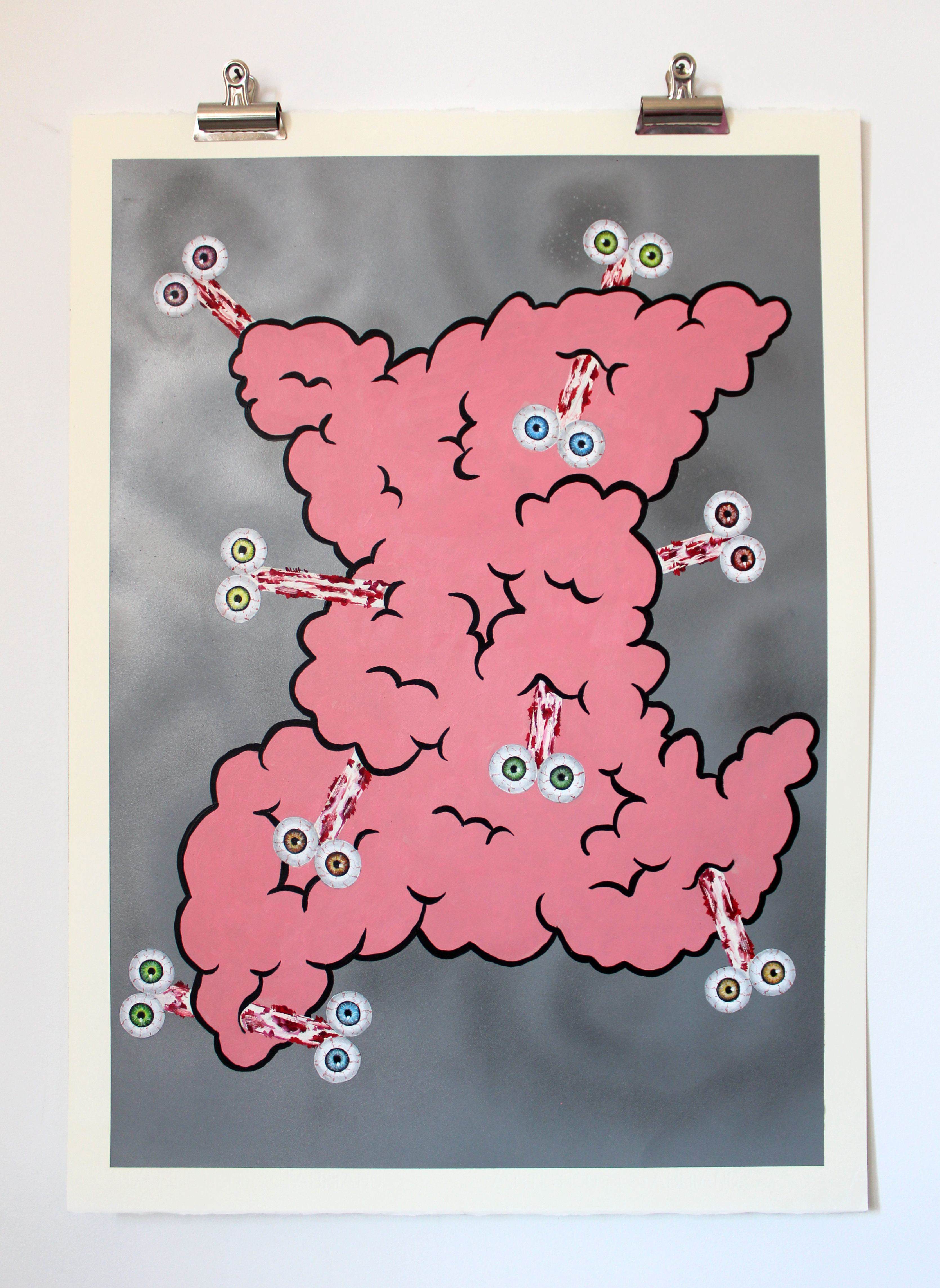 sans titre, huile et acrylique sur papier, 56X76cm, 2025