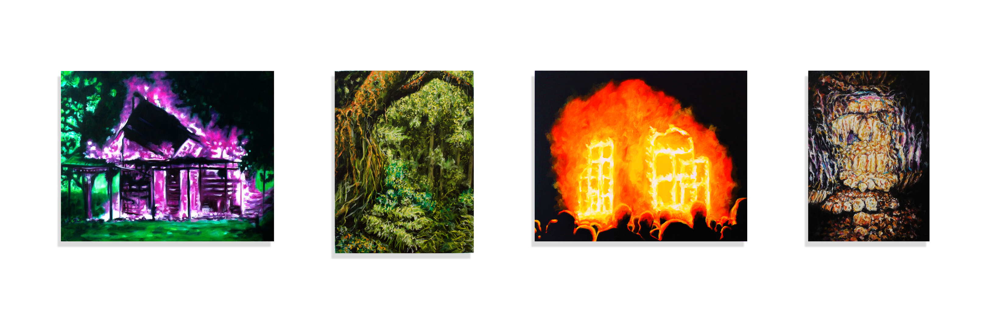 sans-titre, huile sur toile, 46X38cm, 35x27cm, 48x36cm, 24x33cm, 2017