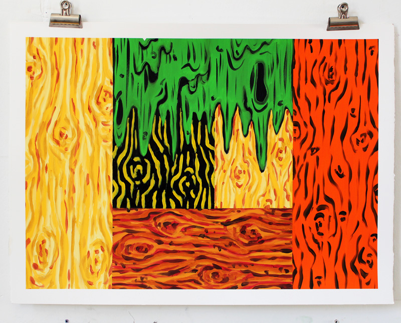 sans titre, huile sur papier, 56X76cm, 2019