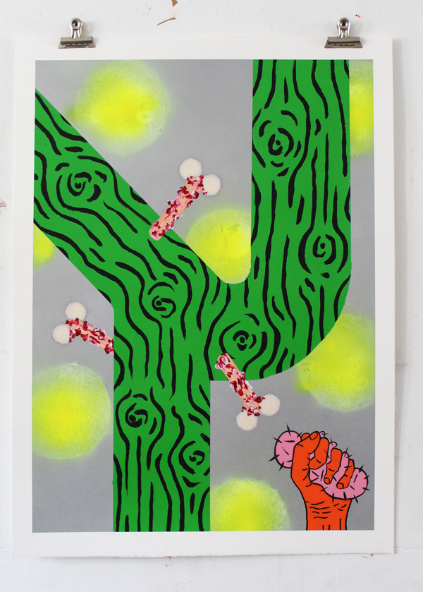 sans titre, huile et acrylique sur papier, 56X76cm, 2023