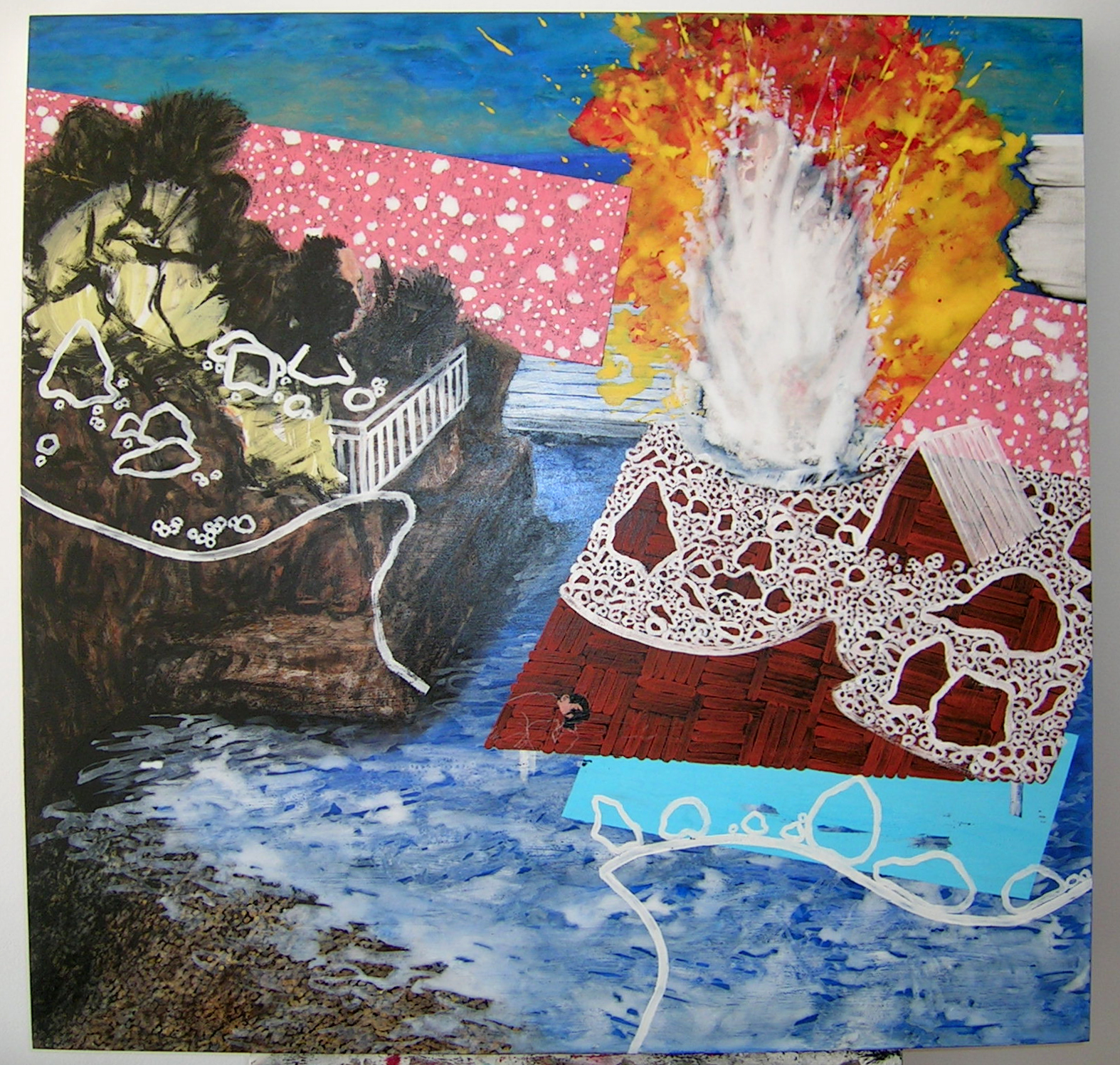 sans-titre, gouache sur bois, 80x80cm, 2005