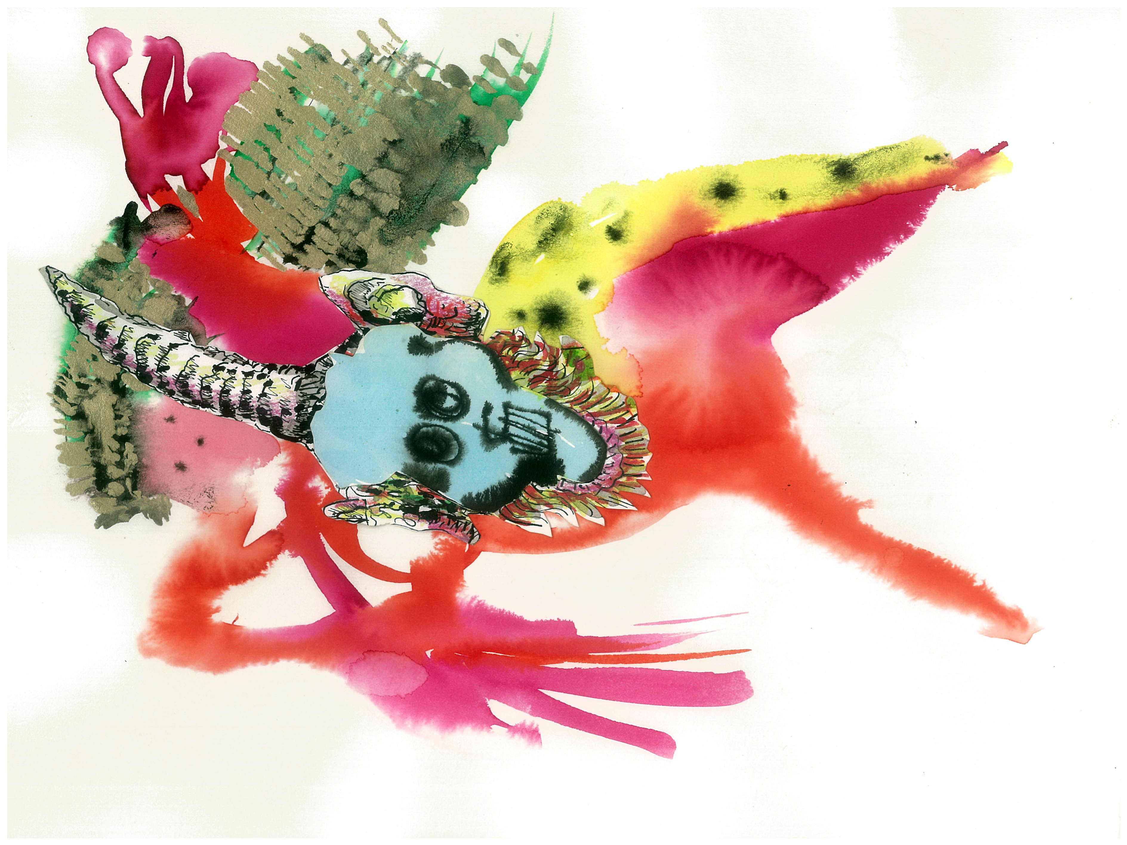 sans titre, technique mixte sur papier, 24x32cm, 2023