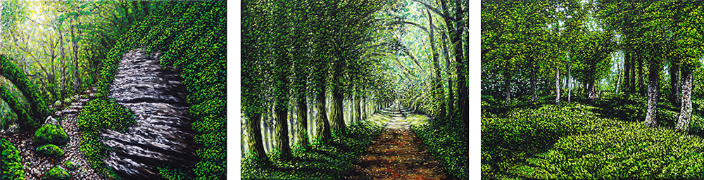 sans-titre, huile sur toile, 3x(41x33cm), 2011
