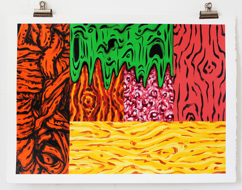 sans titre, huile sur papier, 56X76cm, 2019