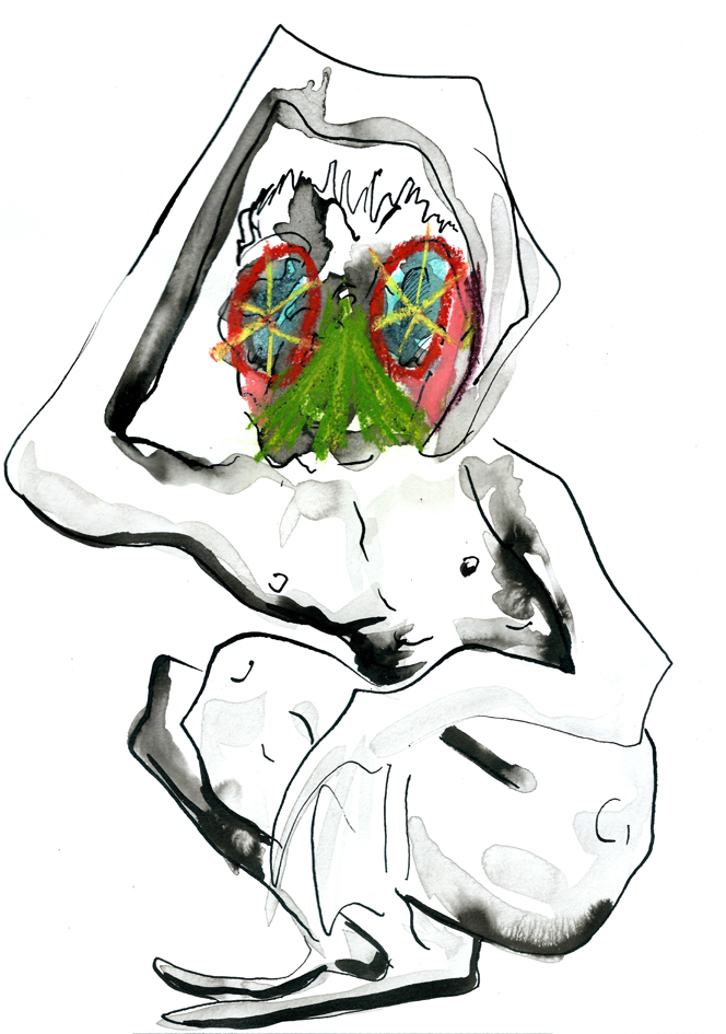 sans titre, technique mixte sur papier, 21x29,7cm, 2018