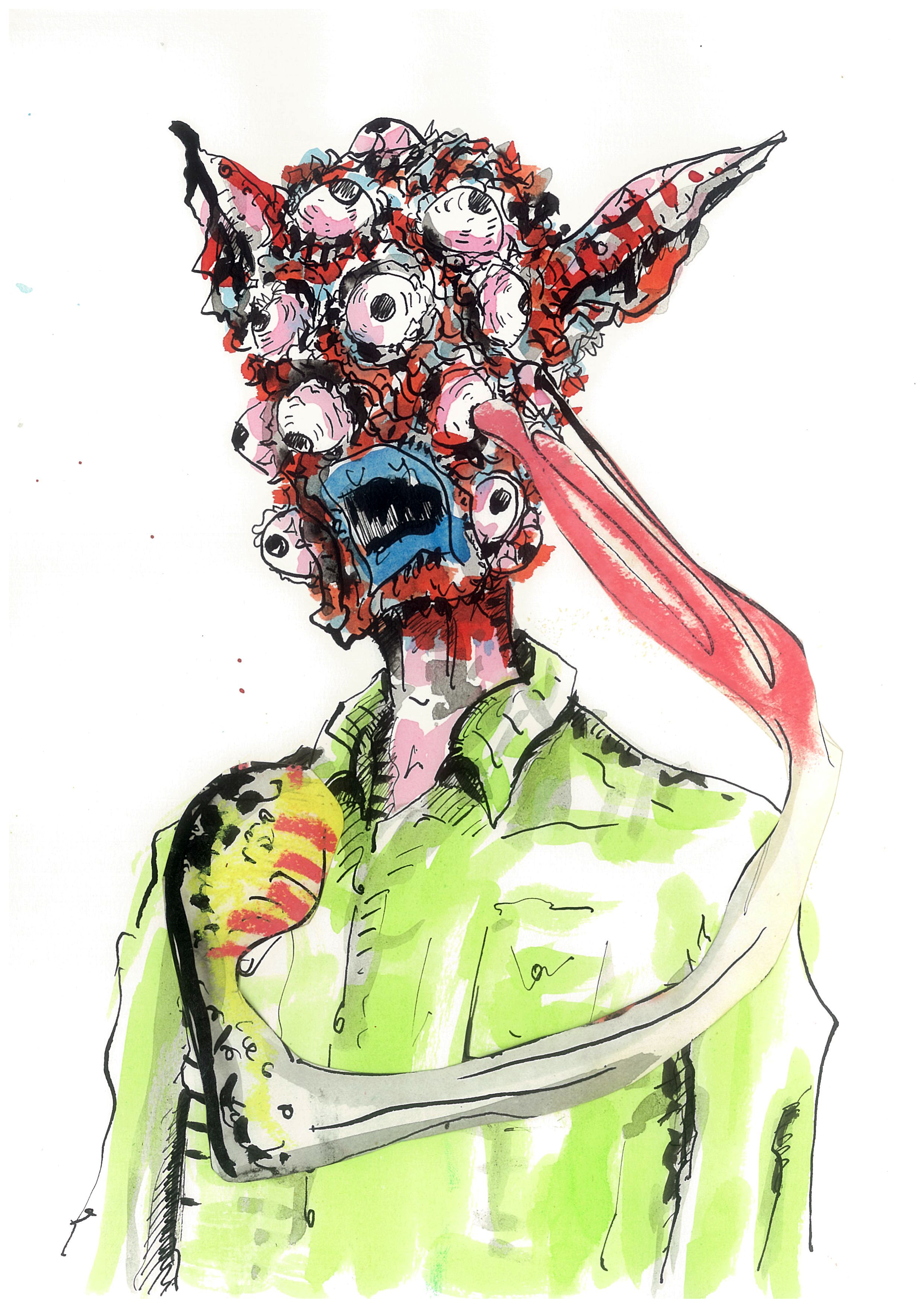 sans titre, technique mixte sur papier, 21x29,7cm, 2018