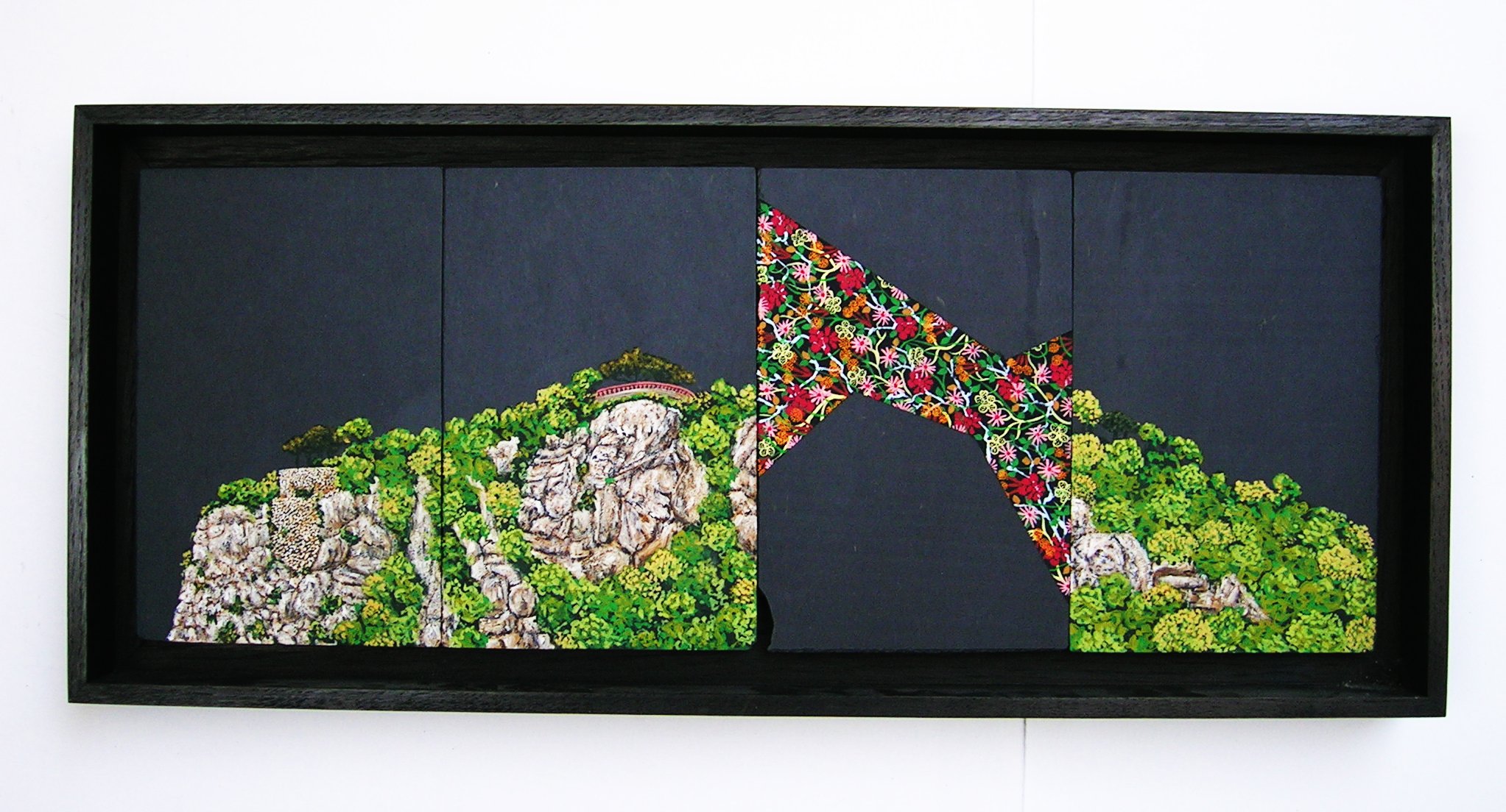 sans-titre, tempera sur ardoise, 28x66cm, 2004