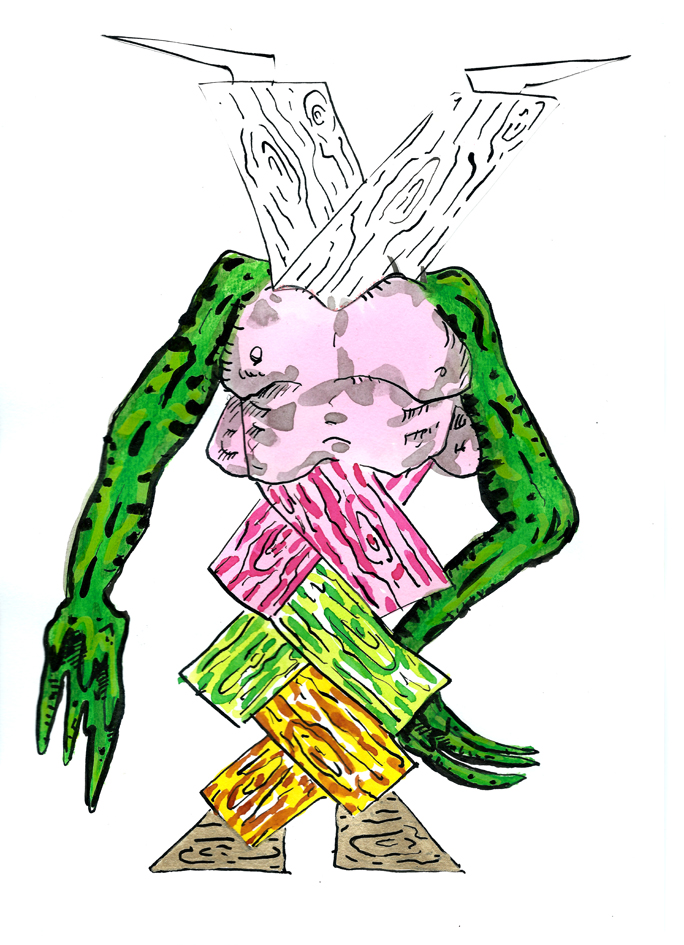 sans titre, technique mixte sur papier, 21x29,7cm, 2018