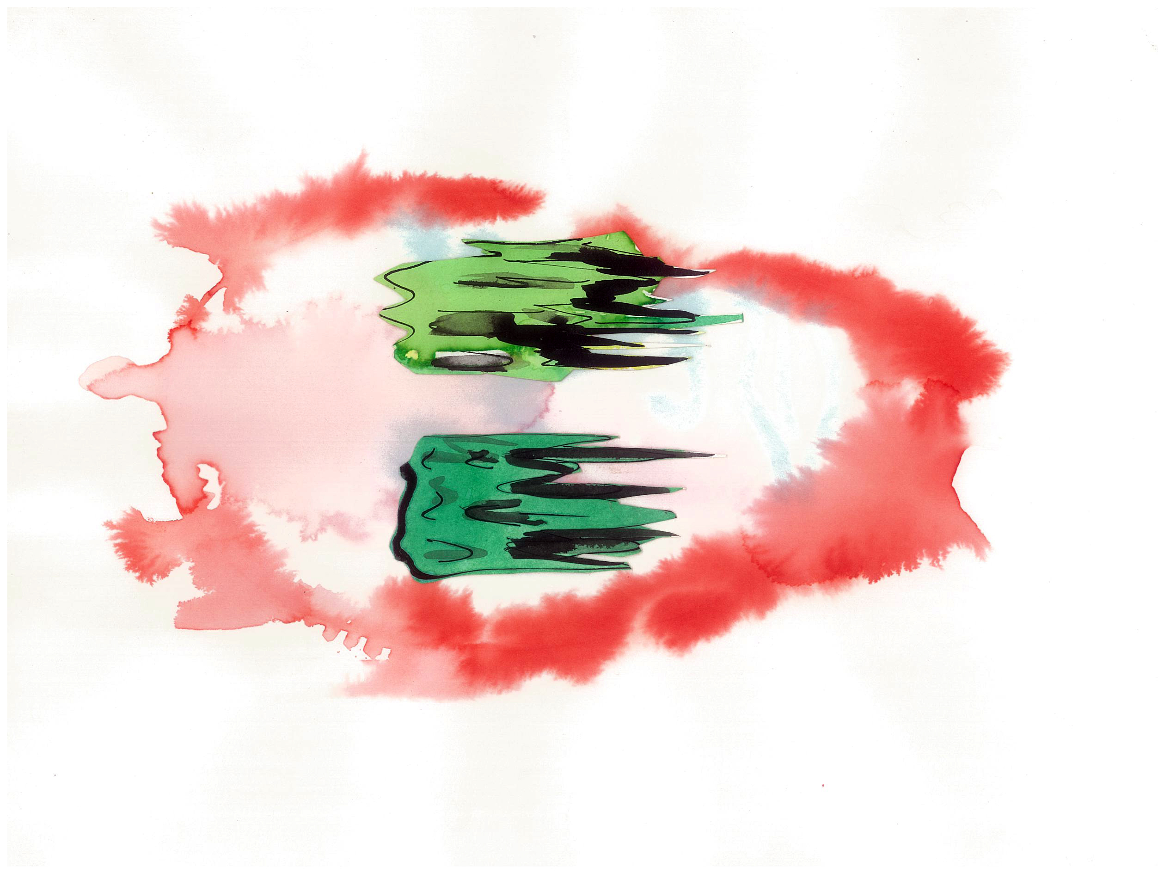 sans titre, technique mixte sur papier, 24x32cm, 2023