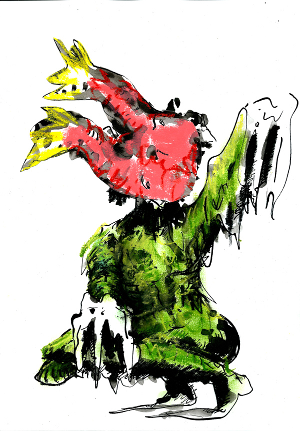 sans titre, technique mixte sur papier, 21x29,7cm, 2018